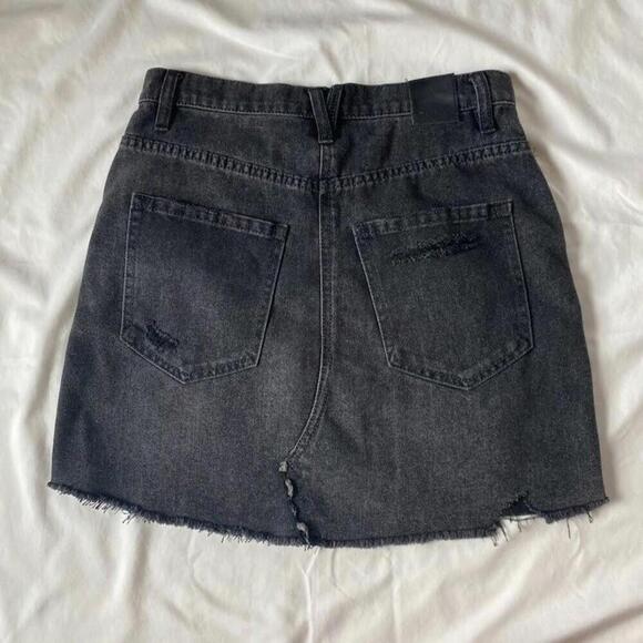 Free People Brea Cut off High Rise Mini Skirt - Picture 2 of 4